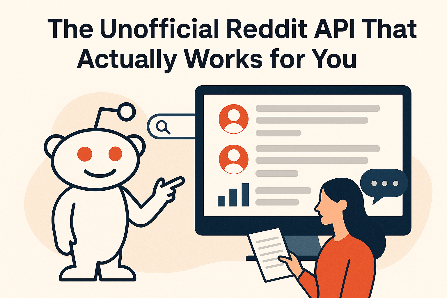 Image with text The Unofficial Reddit API that Actually Works for You