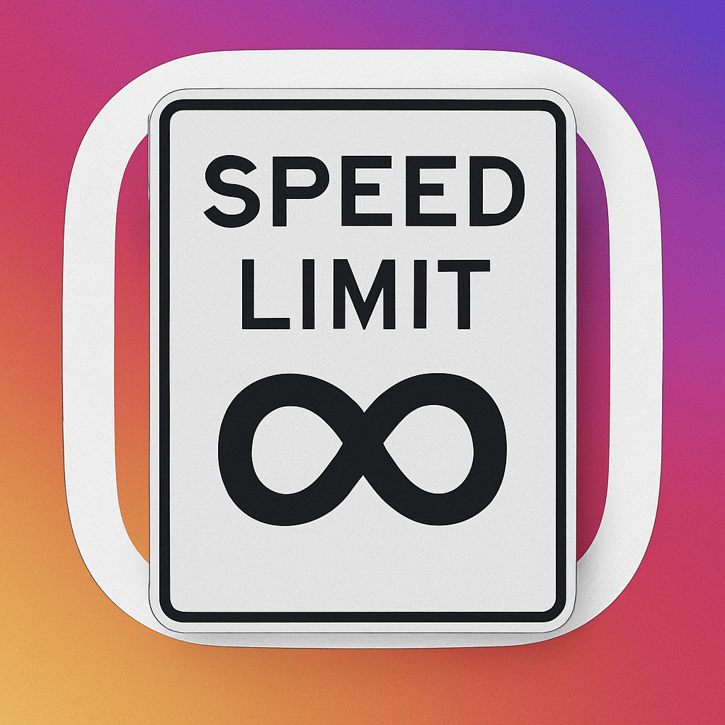 speed limit sign with an infinite symbol